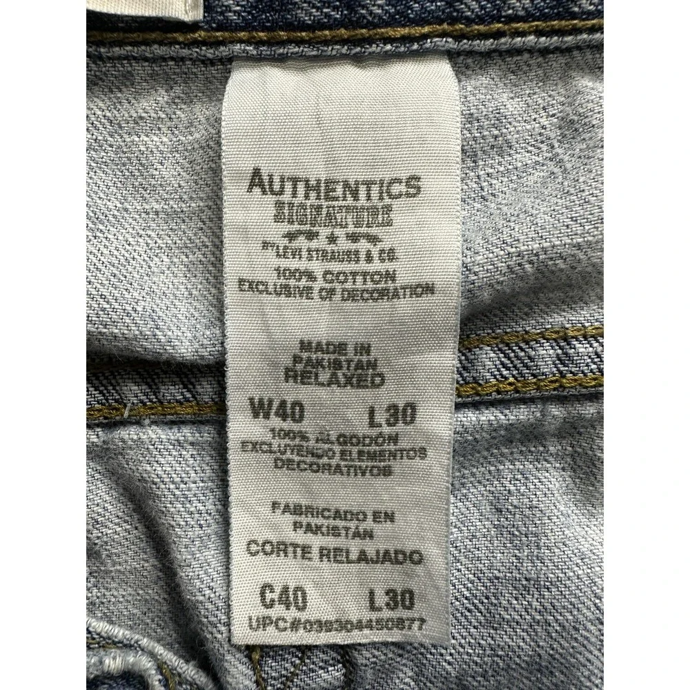 Vintage Levi's Signature Jeans Mens 40x30 (38x29) Light Wash Relaxed Fit Denim